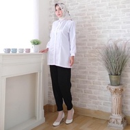 Seena - Km 012 Baju Kemeja Putih Polos Wanita Kerja Kantoran Pns Guru