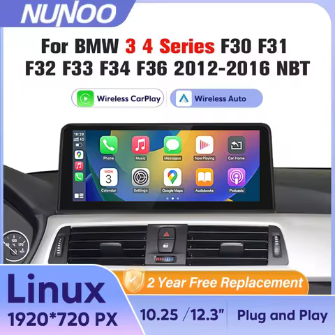Wireless Carplay Android Auto For BMW 3 4 Series F30 F31 F32 F33 F34 F36 NBT Multimedia Display Touc