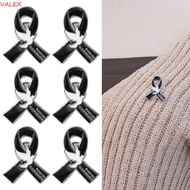 VALEX Black Ribbon Pin, Awareness Skin Cancer Funeral Ribbon Badge Brooch, Simple Breast Cancer Mela