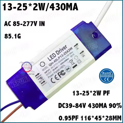 3 Pieces Isolation 36W AC85-277V LED Driver 13-25x2W 430mA DC39-84V LED Power Supply Constant Curren