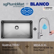 [Blanco Bundle] Blanco Quatrus 700-IU Stainless Steel Kitchen Sink + Blanco Sink Mixer (Mida-S XL / Mila-S)