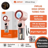 JAMAY Handheld Fan Portable Kipas mini 199 Speed Turbo 6000mah Rechargeable With Strong Wind Cooler 