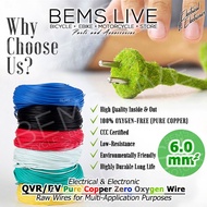 BEMS 6.0mm Squared 100% Oxygen-Free Pure Copper Wire Stranded Heavy Duty QVR/RV Multi-Application