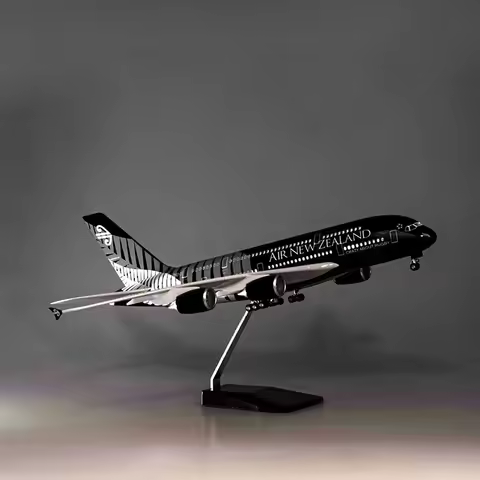 1:160 Scale 45 cm Diecast Model New Zealand Airlines Airbus A380 Resin Airbus Airplane With Light an