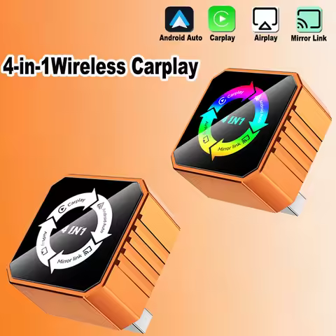 NEW Upgrade 4-in-1 Wireless Carplay Mirror Link Airplay Adapter Mirror Link Screen USB Plug Play for