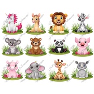 12  Little Cute Animal Clipart Design in DXF, EPS, JPG, PNG and SVG File Format High Resolution Inst