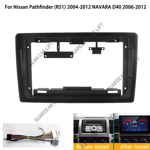 For Nissan Pathfinder (R51) 2004-2012 NAVARA D40 2006-2012 9 Inch Car Radio Frame Dash Kit Install F