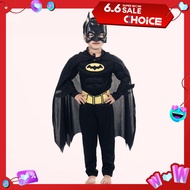 Kids Bat Cosplay Jumpsuit Hero Costume Suit with Cape Mask Men Superhero Wayne Cosplay High quality Halloween Party Costume Mask