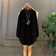 Spring/Summer 2025 Large New Womens Polo Shirt Long Sleeve Outer Wear Double Pocket Loose Sunscreen 