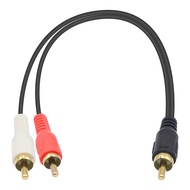 RCA Splitter Male to Male Cable, RCA Y Splitter 1 RCA Male to 2 RCA Male Stereo Audio Subwoofer Cabl