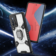 สำหรับ Xiaomi Mi 11T 11T Pro 5G Case Space แคปซูลผู้ถือแหวนโปร่งใสขาตั้งเกราะกันกระแทกโทรศัพท์สำหรับ