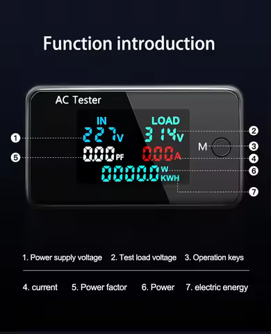 0-500V 0-100A Voltmeter Ammeter Wattmeter AC Digital Dual-Voltage Voltmeter Electric Current Power D