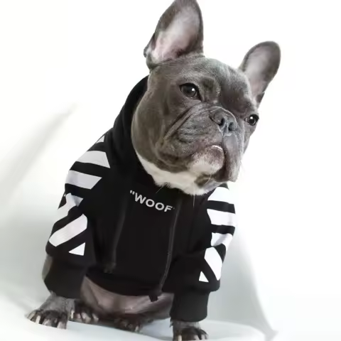 Pet Dog Clothes for French Bulldog Adidog Stripe Pattern Dogs Hoodie Clothes Jacket for French Bulld