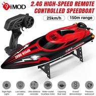 9IMOD HJ808 RC Boat 2.4G High-Speed Remote Control Racing Boat LED 370 Brushed Motor 25Km/h for Adul
