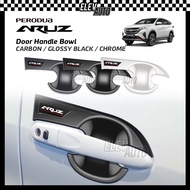 Perodua Aruz Door Handle Bowl Cover Trim Carbon Chrome Black Bodykit Accessories