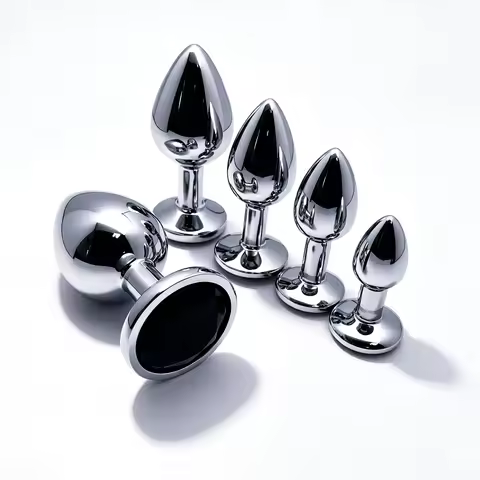 5 Size butt plug Metal anal plug Jewelry base beginner to expert G-point massage dildos adult women 