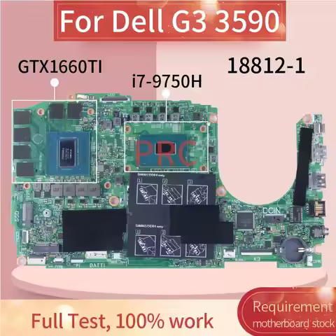 18812-1 For Dell G3 3590 Laptop Motherboard 0FMG64 FMG64 0XHJ4R XHJ4R GTX1660TI I5-9300H I7-9750H N1