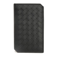 二手 Bottega Veneta Piccolo 豎款卡包，現款，壓紋 logo，小牛皮材質，證件包/名片夾，內置 RFID/IC 芯片，全新未使用，Intrecciato 編織工藝，黑色卡包，貨號