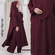 Suit Abaya Khadijah Jubah Seluar Muslimah Labuh Set Baju Dan Seluar Umrah Haji Travel Plussize - DAR