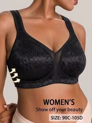 Women's Plus Size Wire-Free Shapewear Bra with 3D Lift Design, Soft and Comfortable, Wire-Free