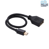 Mini DP to DP Adapter Cable 4K@60Hz Mini DisplayPort to DisplayPort Converter Male to Female Gold-plated Cord for  Thunderbolt Projector 30cm/11.81in (Black)