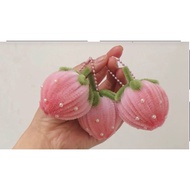 手工奶油草莓香草钥匙圈，生日礼物，闺蜜礼物，教师节礼物，520礼物strawberry keychain，sachet，gift