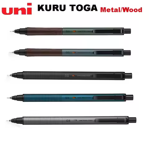 UNI M5-KW KURU TOGA Mechanical Pencil,Auto-Rotating Lead Metal Barrel&Wooden Precision Writing Grip​