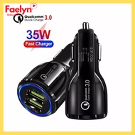 35W QC3.0 Dual USB Car Charger 6A Quick Charge 3.0 Car Charger