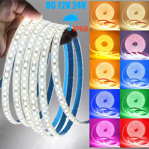 IP68 Waterproof LED strip Light 12V 24V Flexible LED Tape Ribbon 2835 120LEDs/M Rope Light underwate