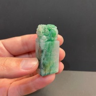 瀚玉珠寶 天然翡翠 花青貔貅印章 翡翠花青 天然花青緬甸玉印章