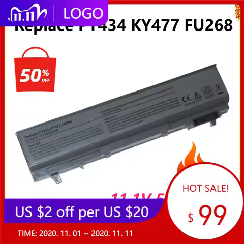 Laptop Battery for Dell DFNCH PT434 KY477 FU268 KY265 NM631 R822G U844G W0X4F E6410 E6510 E6400 E650