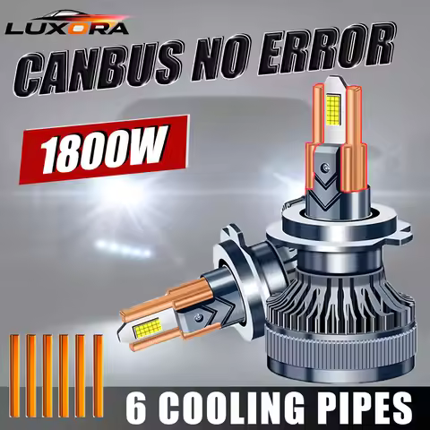 H4 H7 LED Headlights Bulb Canbus 6 Copper Tubes H1 H11 9005 HB3 9006 HB4 H8 H9 9012 6500K Car Lights