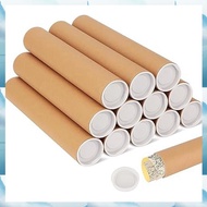 (WJRN) 12 Pack Mailing Tubes 2X12 Inch Cardboard Mailers Tube Poster Tube with Caps for Packaging Po