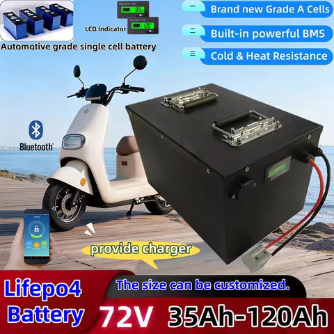 high quality rechargeable72V 35AH 55AH 80AH 120AH Lifepo4 battery BMS 2000W-7000W motorcycle electri
