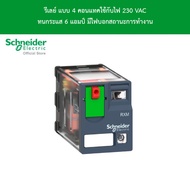 Schneider RXM4AB2P7 รีเลย์ แบบ 4 คอนแทคใช้กับไฟ 230 VAC ทนกระแส 6 แอมป์ มีไฟบอกสถานะการทำงาน l  ชไนเ