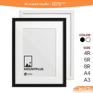 【M】Photo Frame 4R, 6R, 8R, A4, A3 | Wooden Black White Picture Frame With Mount 相框 掛牆