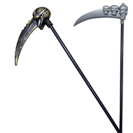 （WHAT） Halloween Costume Grim Reaper Scythe Prop 37inch Long Skull Sickle Kids Adults Halloween Part