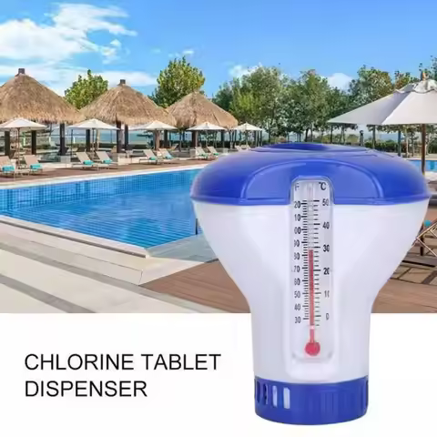 Swimming Pool Floating Dispenser With Thermometer Disinfecting Accessories Swimming Pool Box And - T
