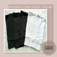 Handsock Cotton Pendek Muslimah/ Handsock Cotton Sejuk Hitam Dan Putih/ Handsock Black And White T S