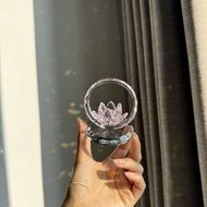 Crystal Pink Lotus Decoration Counter Decoration Car Decoration Buddha Hall Living Room Desk Bedroom