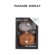 CONTACTS FAMILY 100% Cow Leather Case For Sony WF 1000XM4 Case Cover Wireless Earbuds Protective She