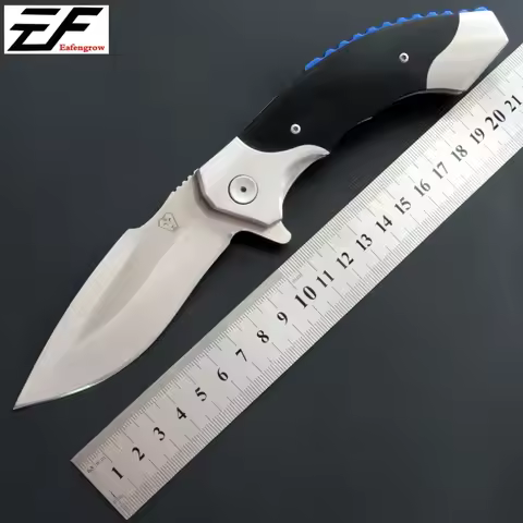 Eafengrow EF15 pocket knife 9Cr blade G10 handle outdoor EDC tool camping sharp ball bearing system 