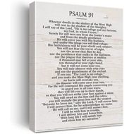 Psalm 91 Bible Verse Quote Canvas Wall Art Inspirational Rustic Decor Motivational Scripture Poster