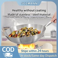 Wok Frying Pan Nonstick Cast Iron Wok Gas Stove induction Cooker 30/34/36/38/40CM with ear