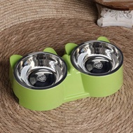 Dog Basin Cat Rice Bowl Double Food Stainless Steel Dog Bowl Food Grade Cute Double Food Water Anti-