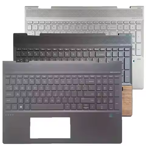 For HP/HP ENVY X360 15-DR 15M-DR 15-DS Keyboard with C case, wood grain palm rest