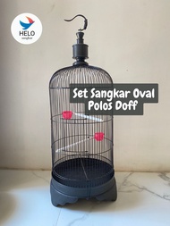 SET SANGKAR LOVEBIRD POLOS DOFF OVAL / KAPSUL BESI IMPORT KANDANG LOVEBIRD SANGKAR BURUNG LOVE BIRD PARKIT KENARI SANGKAR lovebird