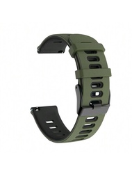 1入綠色和黑色20mm 22mm雙色矽膠透氣運動手錶表帶,適用於華為,嘉明,三星,華米,小米,ticwatch,colmi,coros,realme,化石,極地,suunto; 22mm適用於華為,蘋果手錶4/4pro 3/3pro Gt3 Gt2 Gt4,嘉明vivoactive 4, Forerunner 265,venu 3,amazfit Bip 5, Gtr4 Gtr3 Gtr2, Mi Watch,s1 Pro S2; 20mm適用於三星galaxy Watch 6 5 Pro 4 Classic,華為watch Gt 3 Gt 2 42mm,嘉明venu,vivoactive 3,amazfit Gts 4 Gts 3 Gts 2,bip Mini