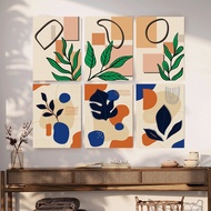 【Set of 6 】Abstract Wall Art / Paint by Numbers / Boho Botanical Wall Decor / Botanical Decoration P