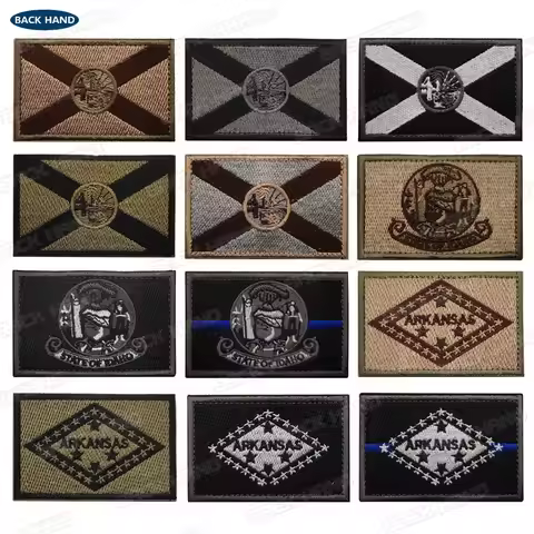 3d Embroidered Florida Idaho State Patches United States State Flag Patch Tactical Fabric Flag cloth